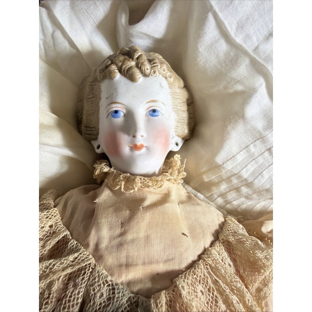 Antique Bisque China Head Doll W/Orig Body 21" - Picture 3 of 15